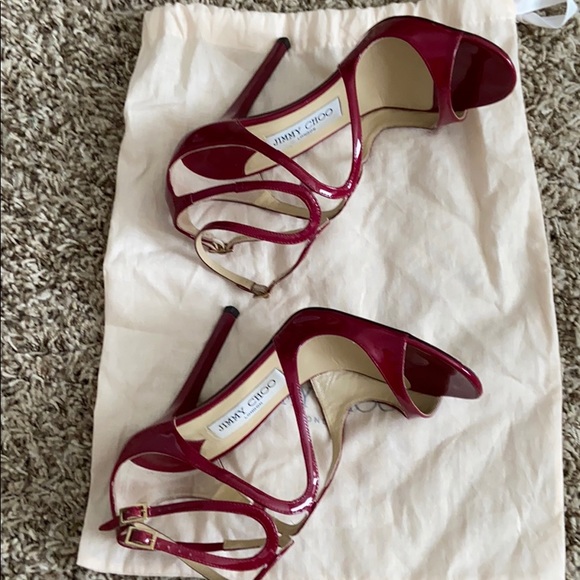 Jimmy Choo Lance Sandals in raspberry - Picture 3 of 6